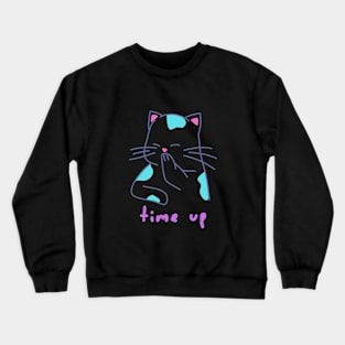 time up cute cat Crewneck Sweatshirt